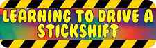 10x3 Rainbow Learning To Drive A Stickshift Sticker Vinyl Window Decal Stickers picture