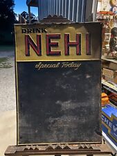 Vintage 1930's NEHI Soda Cola Embossed Metal Menu Board Sign 28