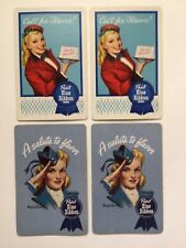 (4) Vintage “PABST BLUE RIBBON” Beer Advertising Playing Cards c.1940’s picture