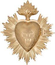 Sacred Heart, Metal Heart Milagro, Gold Heart Box, Ex Voto picture