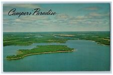 Nevis Minnesota MN Postcard Aerial View Camper's Paradise Belle Taine Lake picture