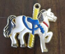 Vintage Carousel Horse Enamel Refrigerator Magnet Brass + Vintage Snowman Magnet picture