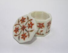 2.5 Inches Carnelian Stone Inlay Work Earring Box for Sister Marble Trinket Box picture
