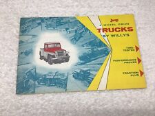 Vintage Jeep 4-Wheel Drive Trucks By Willys Fold-Out Ad Brochure 8 1/2 X 5 1/2 picture