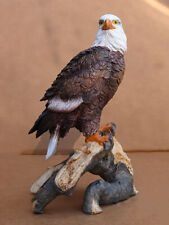 Realistic American Pride Bald Eagle Bird Perching On Tree Branch Statue 8.75