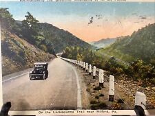 Vintage 1928 Postcard  Lakawanna Trail Milford Pa. Vintage Car Scene picture