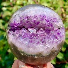 432G  Natural Uruguayan Amethyst Quartz crystal open smile ball therapy picture