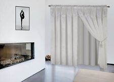 1 Set Window Curtain Satin Jacquard Style Luxury Rod Pocket Faux Silk NADA picture