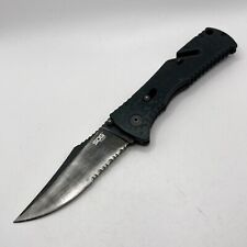 SOG Trident Black Assisted Pocket Knife Arc Lock Combo Edge picture
