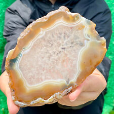 281G  Natural Beautiful Agate Geode Druzy Slice ExtraLarge Gemstone picture