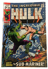 Marvel Comic The Incredible Hulk #118 August 1969 Hulk Sub-Mariner Original picture