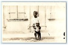 c1918 Children Boy Girl Fort De France Martinique Caribbean RPPC Photo Postcard picture