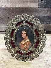 Vintage Cameo Art Lady Oval Picture Frame picture
