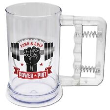 Funny Beer Mug POWER PINT EXERCISE WHILE YOU DRINK Birthday Novelty Workout Gag picture