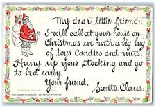 1912 Christmas Message Santa Claus Sack Of Toys Concordia KS Antique Postcard picture