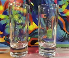Hornitos Tall Tequila Clear Shot Glasses Set Of 2  Embossed Logo New picture