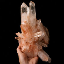 4.8lb Natural Pink Skin Clear Quartz Crystal Cluster Point Wand Mineral Specimen picture