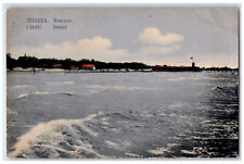 c1910 Sea Waves Strand Libau Liepāja Latvia Russia to USA Posted Postcard picture