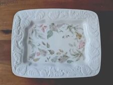 Vintage Lenox Nature's Impressions Leaf Ivory Serving Tray 11” X 8.75” USA Made picture