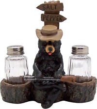 Protective Black Bear Salt & Pepper Shaker Set, Rustic Cabin Decor picture