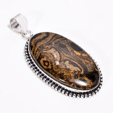 Stromatolite Vintage Handmade Jewelry 925 Sterling Silver Pendant 2.4