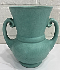 Vintage Blue Aqua Handled Urn Vase Planter Unmarked 7