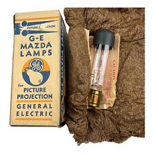 GE Mazda Lamps for Picture Projection 120V 750W T12 Bulb Orig Box & Packing Vtg picture