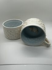 2 Grasslands Road Fish Scale/Mermaid Tail Ceramic Chowder/Soup Mugs W/Seashells picture