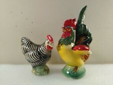 Vintage Rooster and Hen Salt and Pepper Shakers Japan picture