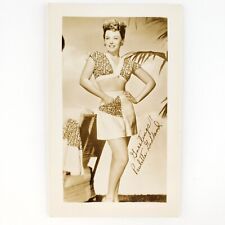Paulette Goddard Bare Belly Photo 1940s Vintage Press Promo Greetings Art D1148 picture