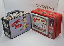 Betty Boop Metal Tin Tote Lunchbox Retro Set Coca Cola Drive-In Vandor 2000 1996 picture
