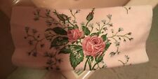 VINTAGE R.A. BRIGGS HAND TOWEL MINT W/ORIG. TAG PINK ROSE ON PINK BODY USA picture