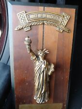 Vintage Statue Of Liberty Brass An Wood 14