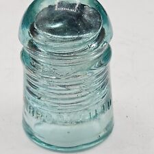 VNM LT. BLUE CD 145 CREB BROOKFIELD, NY. MOLD DOUBLE 3  MLOD SB GLASS INSULATOR picture