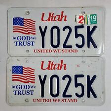 UTAH Graphic License Plate Pair ~ YO25K ~🔥FREE SHIPPING🔥 UNITED WE STAND picture