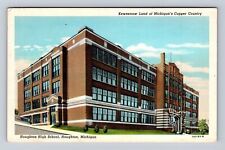 Houghton MI-Michigan, Houghton High School, Copper Country, Vintage Postcard picture