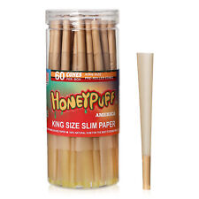 60X HONEYPUFF Pre Rolled Cones King Size Organic Rolling Papers Slow Burning picture