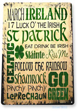 TIN SIGN Irish Collage Metal Wall Art St Patrick Celtic Shamrock Bar A787 picture