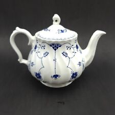 Vtg Churchill Teapot Fine Finlandia Staffordshire England white blue Discontinue picture