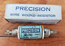 NOS Precision Resistor 10,000 Ohms Wire Wound Vintage 1930s New Old Stock picture