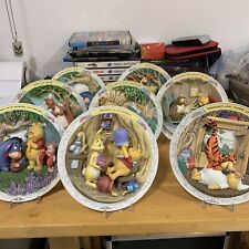 Disney Winnie The Pooh & Friends 3D Collectors Plates Lot of 8 Vintage 1995 Mint picture