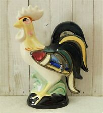 VINTAGE COLORFUL CERAMIC ROOSTER FIGURINE - JAPAN  picture