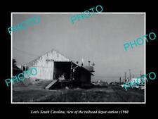 OLD 8x6 HISTORIC PHOTO OF LORIS SOUTH CAROLINA THE RAILROAD DEPOT c1960 picture