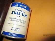 PILGRIM Sublimed Sulfur 4 0z  Vintage Original 3/4's full but old Can container picture