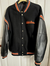 Harley Davidson University Motorcycle Jacket Coat Wool Leather Sleeves Men's XL picture