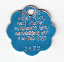 1997 (BALTIMORE MARYLAND) VACCINATED AGAINST RABIES DOG TAG #2179 picture