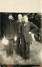 c1910s RPPC Stern Looking Men w/ Bibles, Christian Missionaries, Unknown US picture