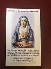 Lot of 5 Trad Catholic Prayer Card - Devotion To The Seven Sorrows Of Mary picture