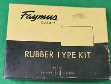 Vintage Faymus Rubber Type Kit Lettering Stamp Original Box picture