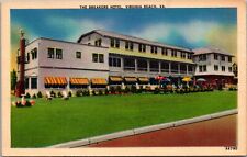  Virginia Beach VA The Breakers Hotel Adirondack Chairs Umbrellas Linen Postcard picture